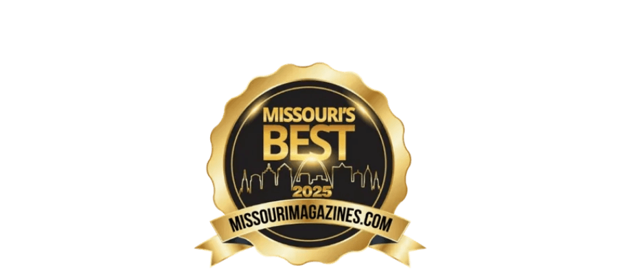 Gold seal with the text "Missouri's Best 2025" and a city skyline graphic.